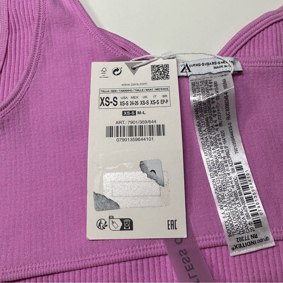 NWT | Zara | Seamless Corset Tank Crop Top | Pink | Various - Picture 9 of 10